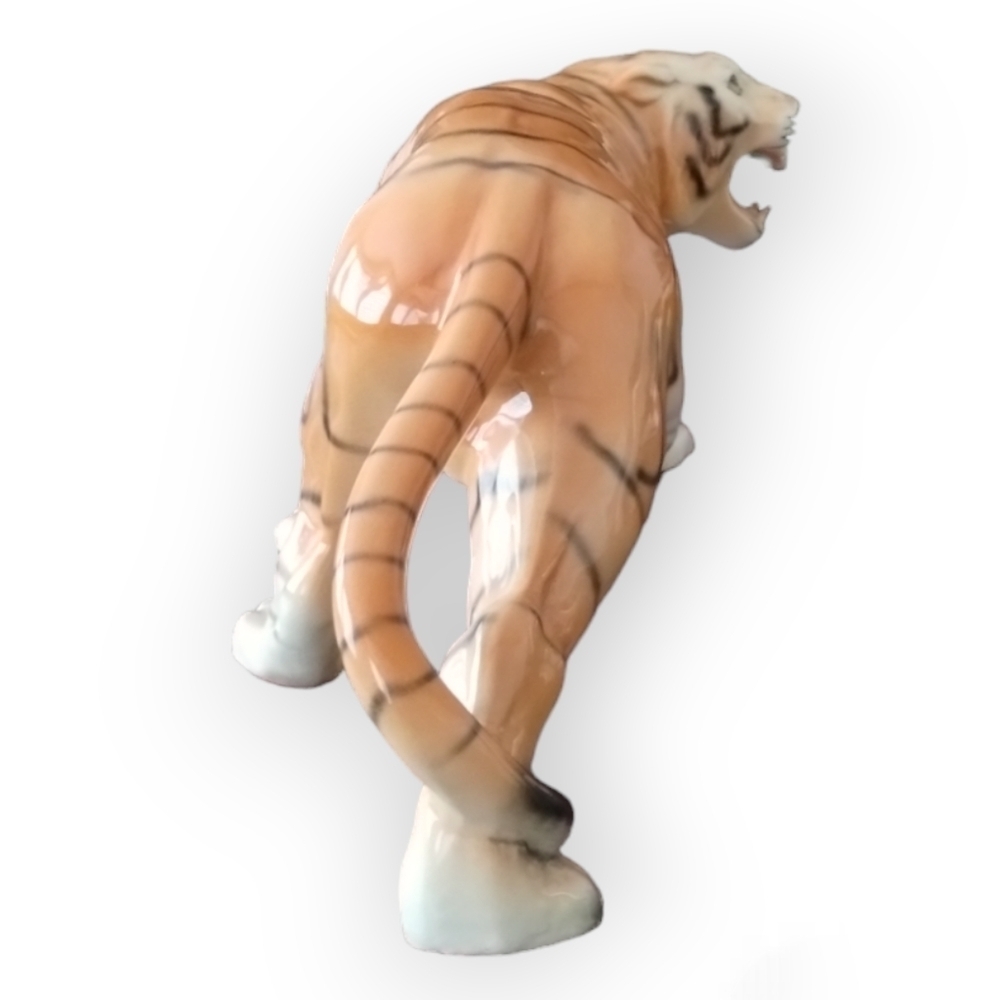 Large 17" Melba Ware England Ceramic Tiger Figurine MCM Staffordshire - Picture 4 of 9